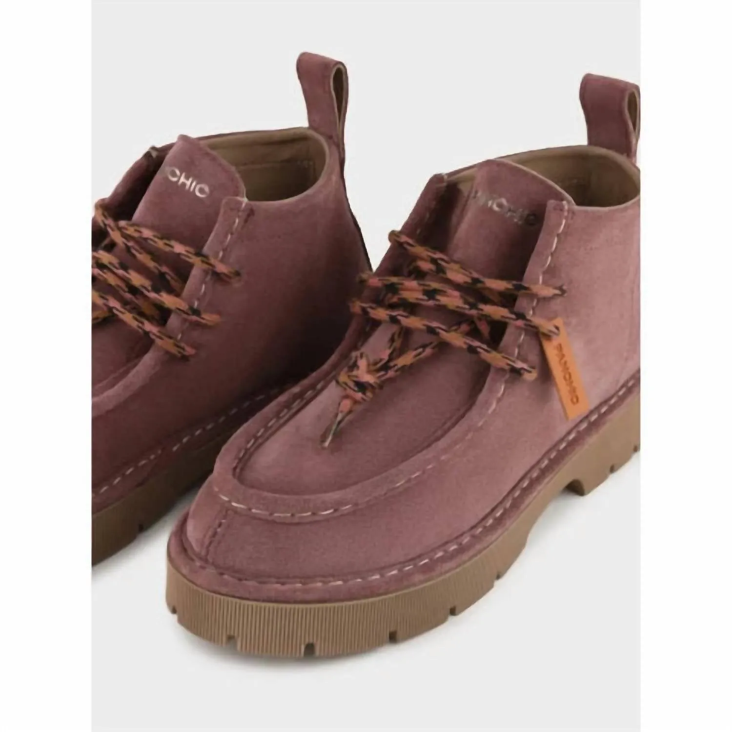 Women's Desert Suede Shoe Boot In Brown Rose