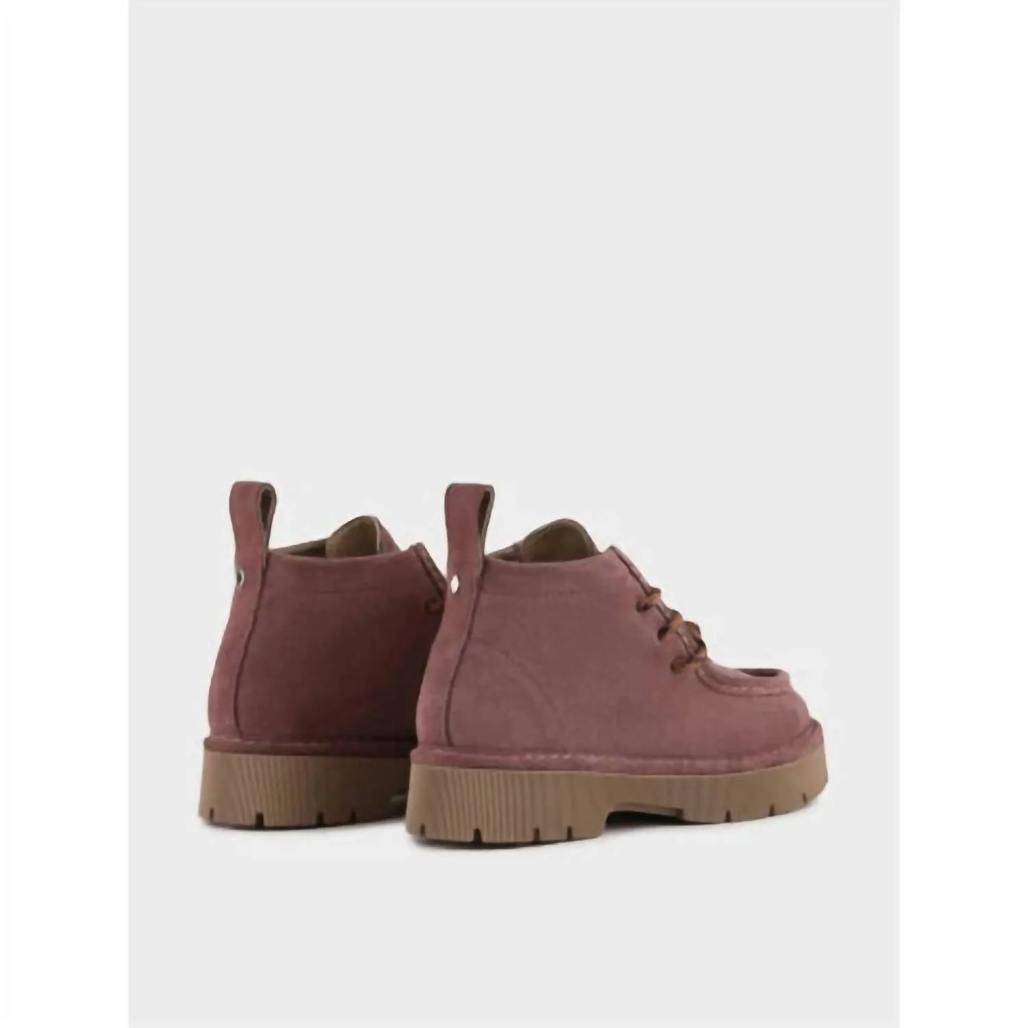 Women's Desert Suede Shoe Boot In Brown Rose