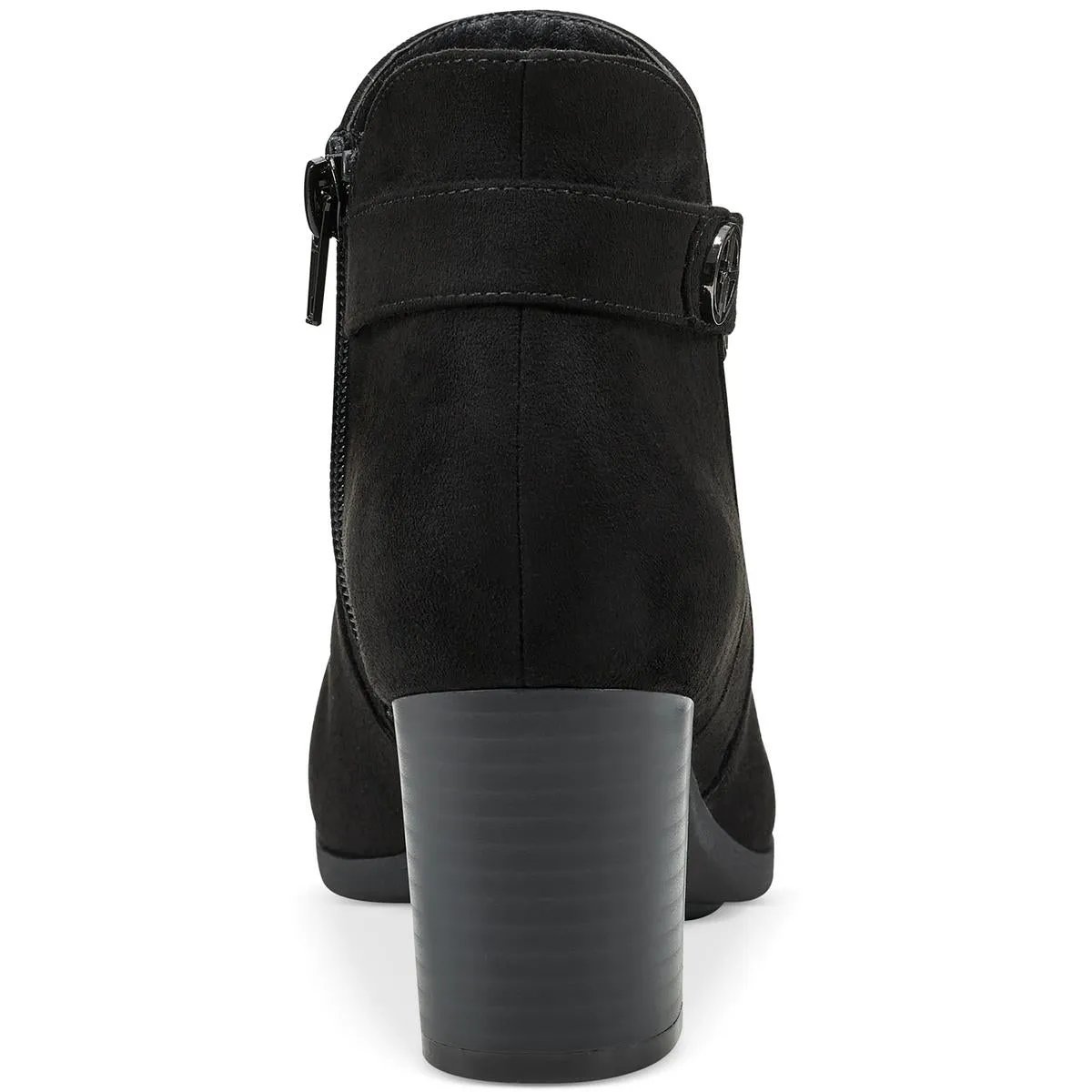 Womens Faux Suede Block Heel Booties
