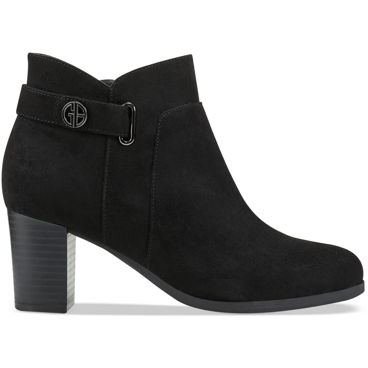 Womens Faux Suede Block Heel Booties