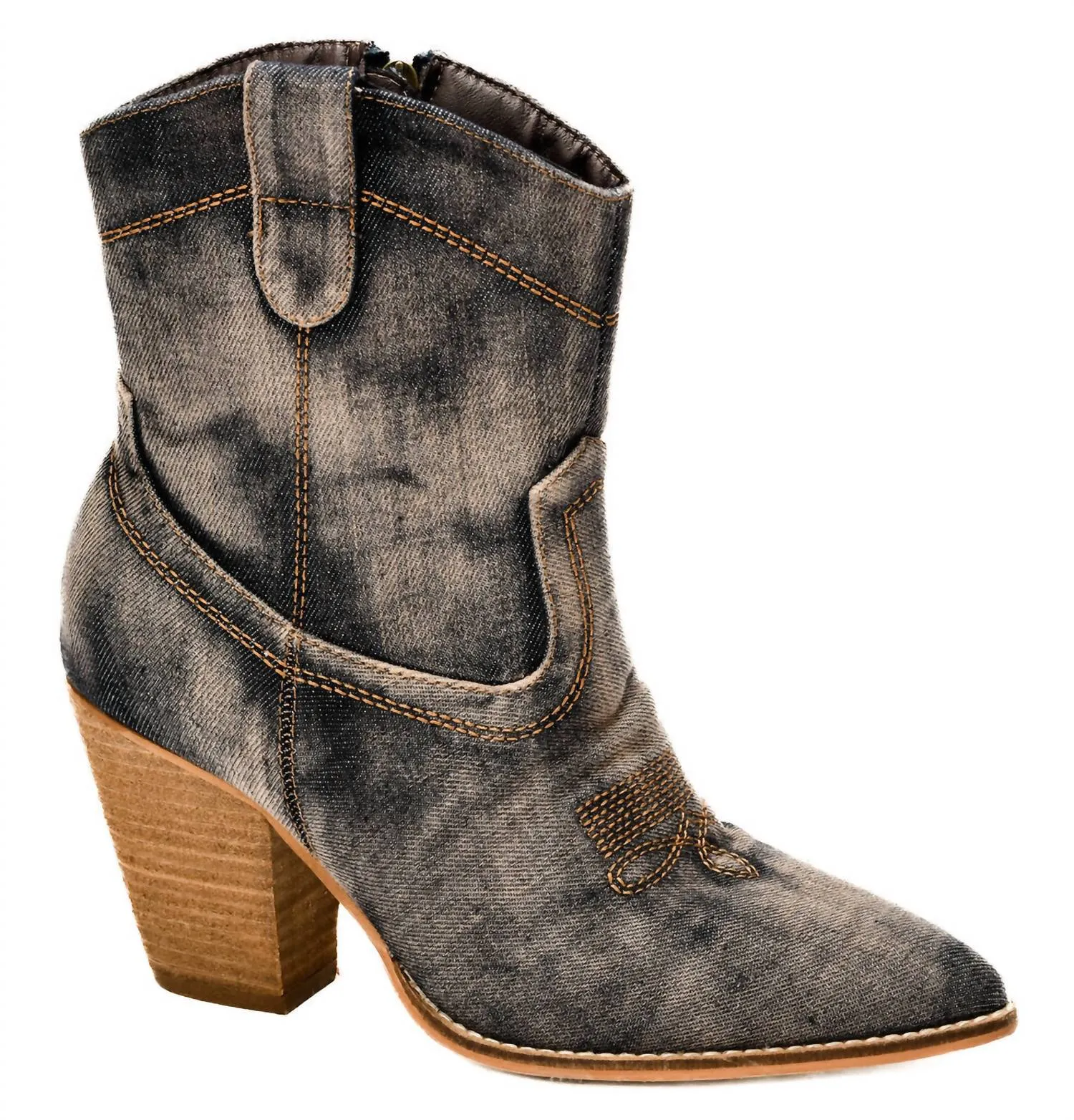 Women's Friends In Low Places Western Boots In Washed Dark Denim