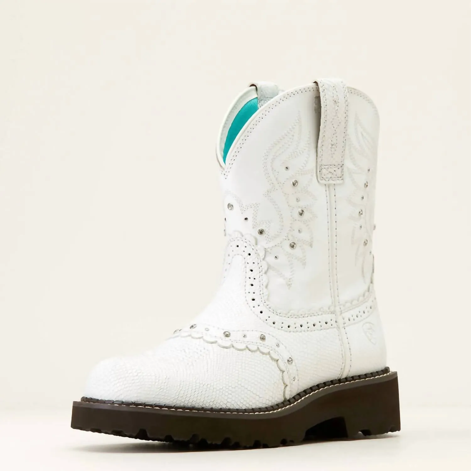 Women's Gembaby Western Boot In White Snake Emboss / Opulent White