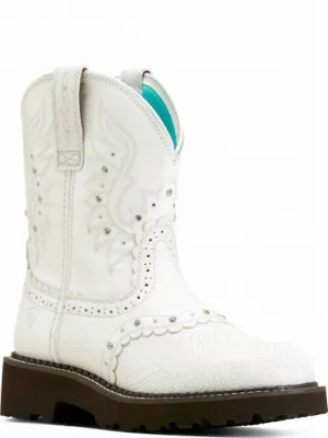 Women's Gembaby Western Boot In White Snake Emboss / Opulent White
