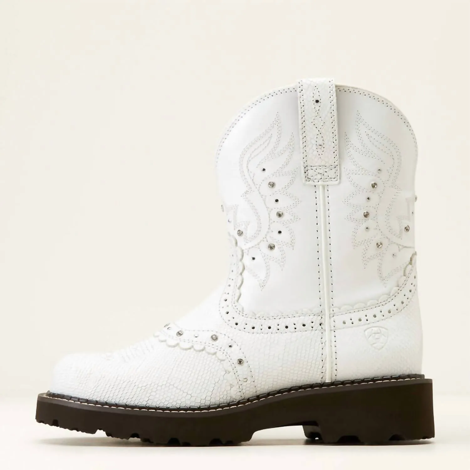 Women's Gembaby Western Boot In White Snake Emboss / Opulent White