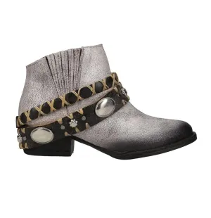 Women's Harness Shortie Boot In White/black