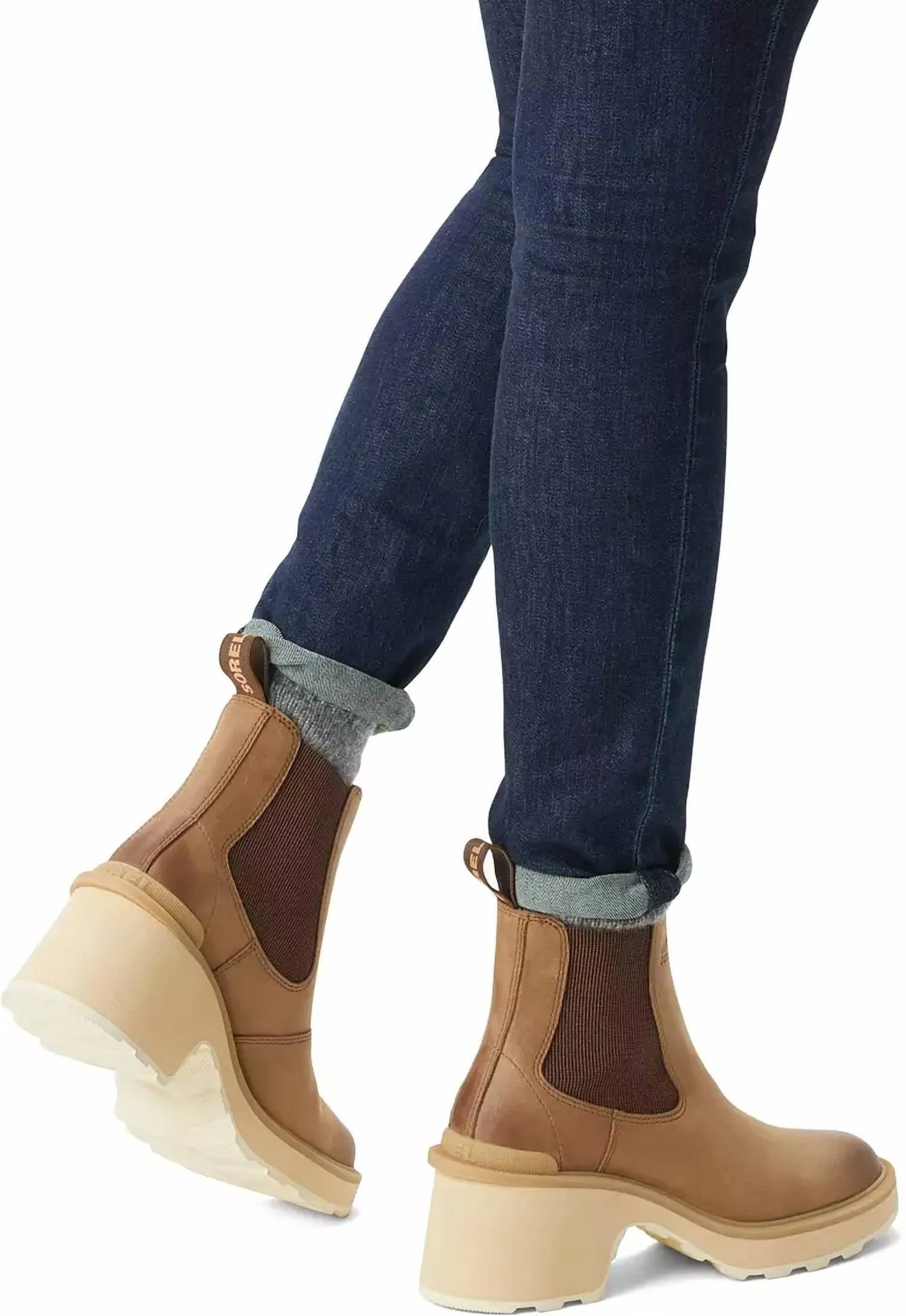 Women's Hi-Line Heel Waterproof Chelsea Boots In Umber / Ceramic