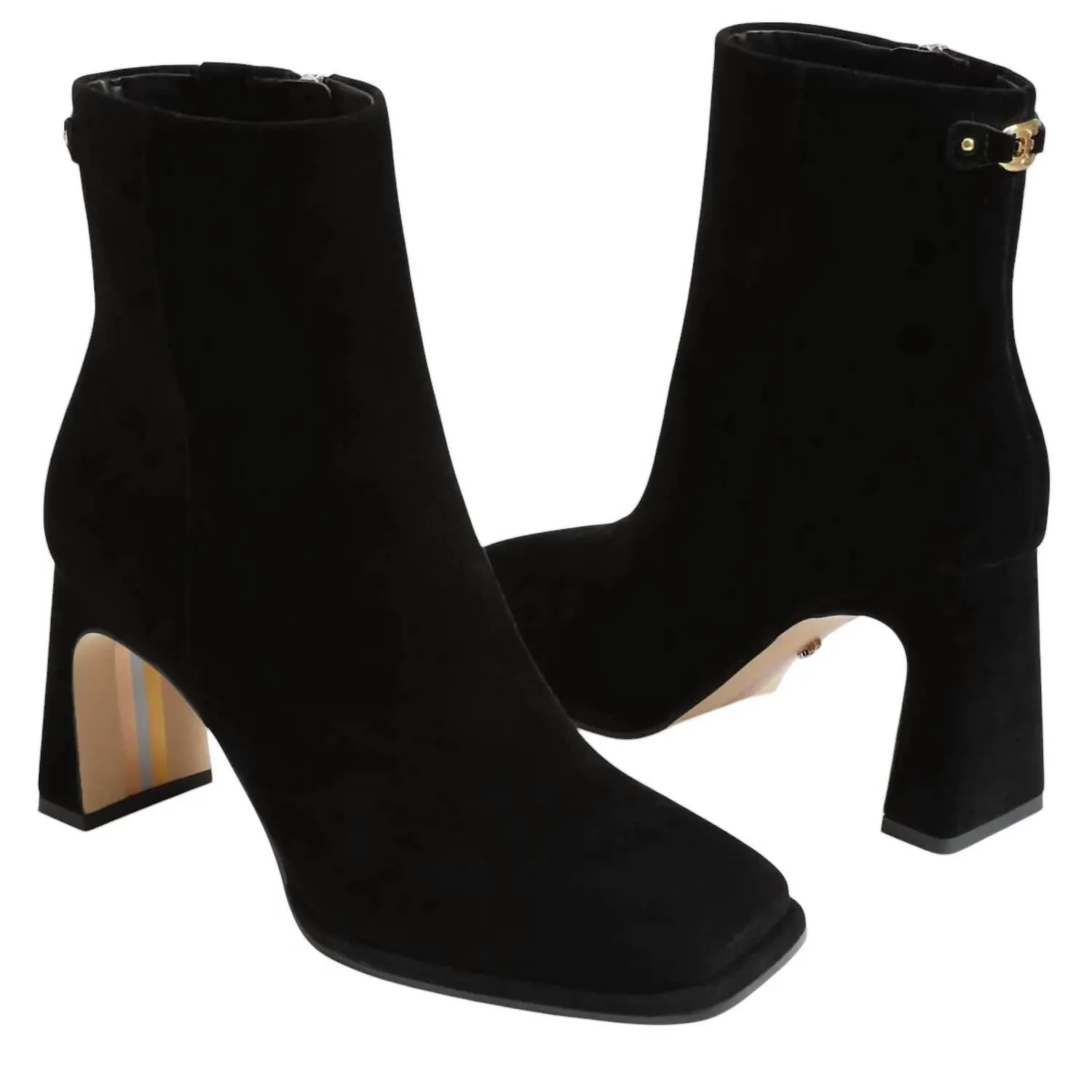 Women's Irie Square Toe Ankle Bootie In Black Suede
