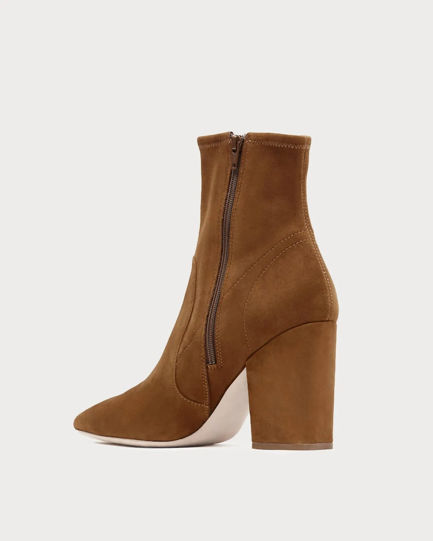 Women's Isla Cacao Suede Slim Ankle Bootie In Brown
