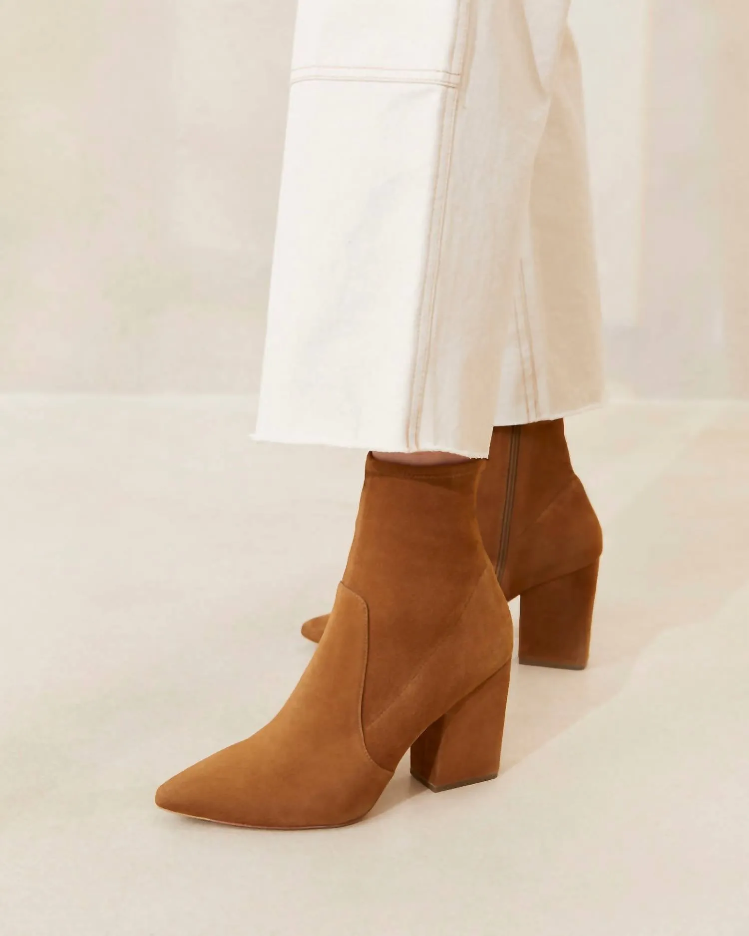 Women's Isla Cacao Suede Slim Ankle Bootie In Brown
