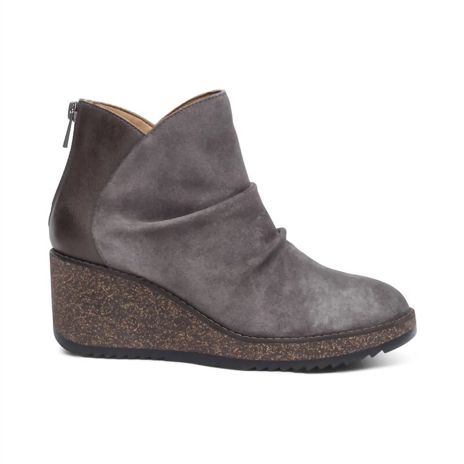 Women's Kara Ankle Wedge Boot In Charcoal