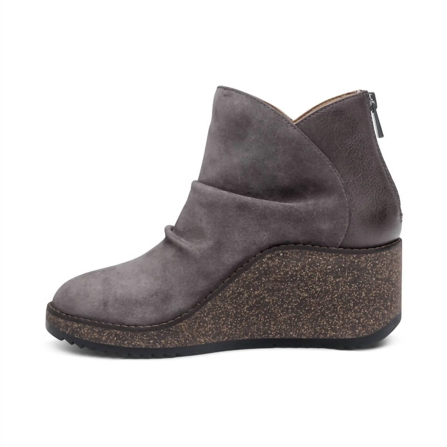 Women's Kara Ankle Wedge Boot In Charcoal