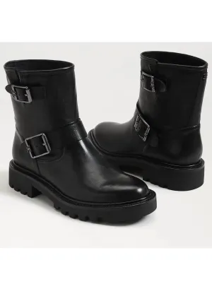 Women's Kinsley Motorcycle Boot In Black Leather