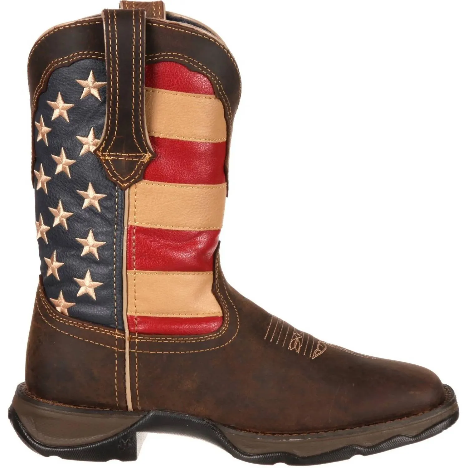 Women's Lady Rebel Patriotic Pull On Boot With Flag Sole In Multiple