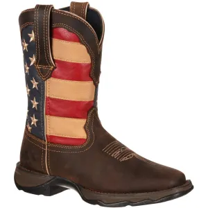 Women's Lady Rebel Patriotic Pull On Boot With Flag Sole In Multiple