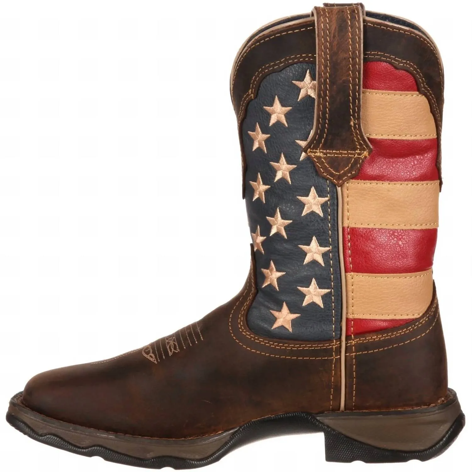 Women's Lady Rebel Patriotic Pull On Boot With Flag Sole In Multiple