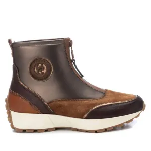 Women's Leather Booties In Camel