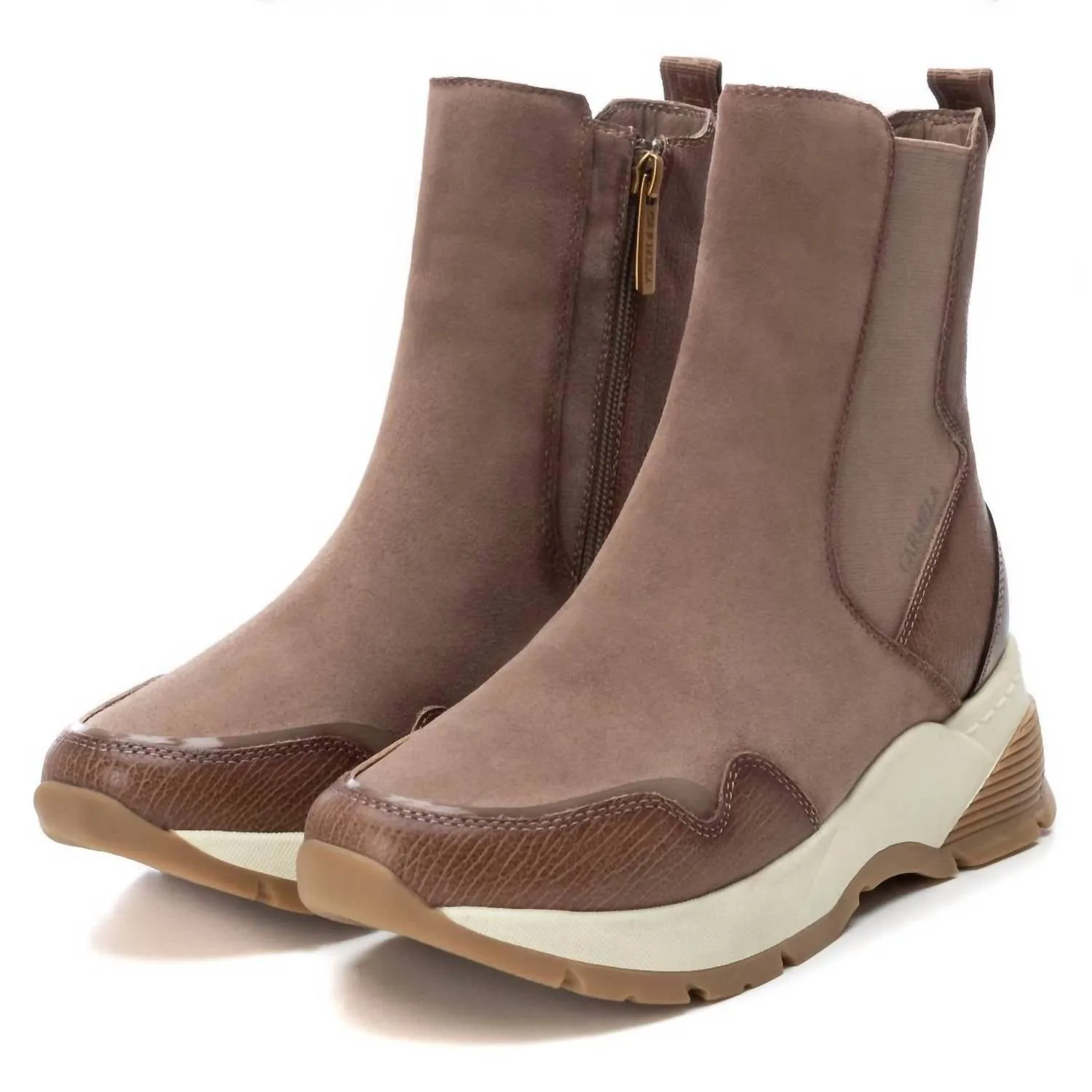 Women's Leather Boots In Taupe