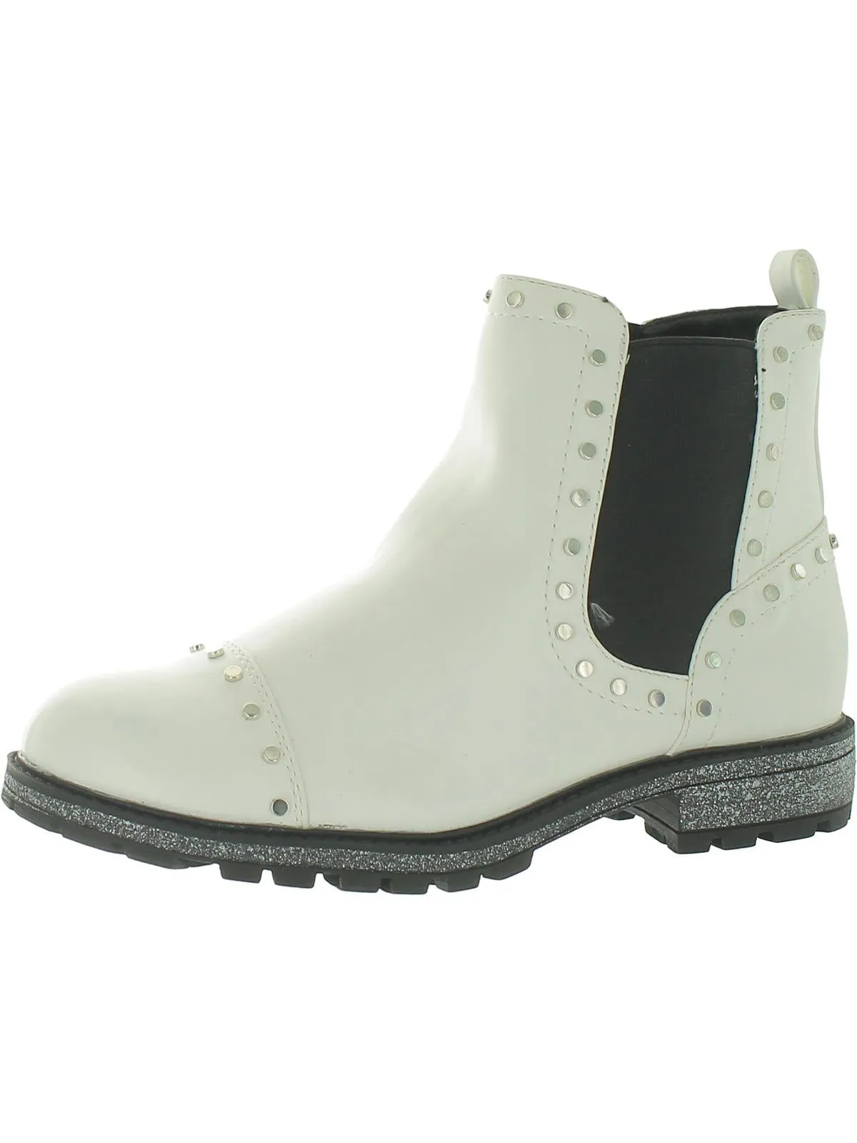 Womens Leather Round Toe Ankle Boots