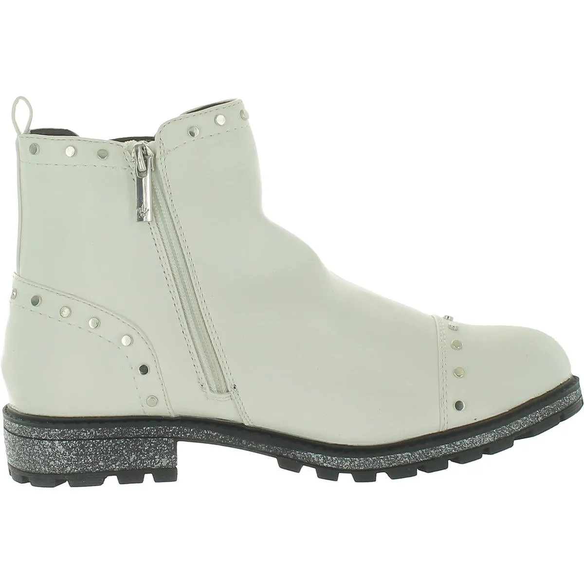 Womens Leather Round Toe Ankle Boots