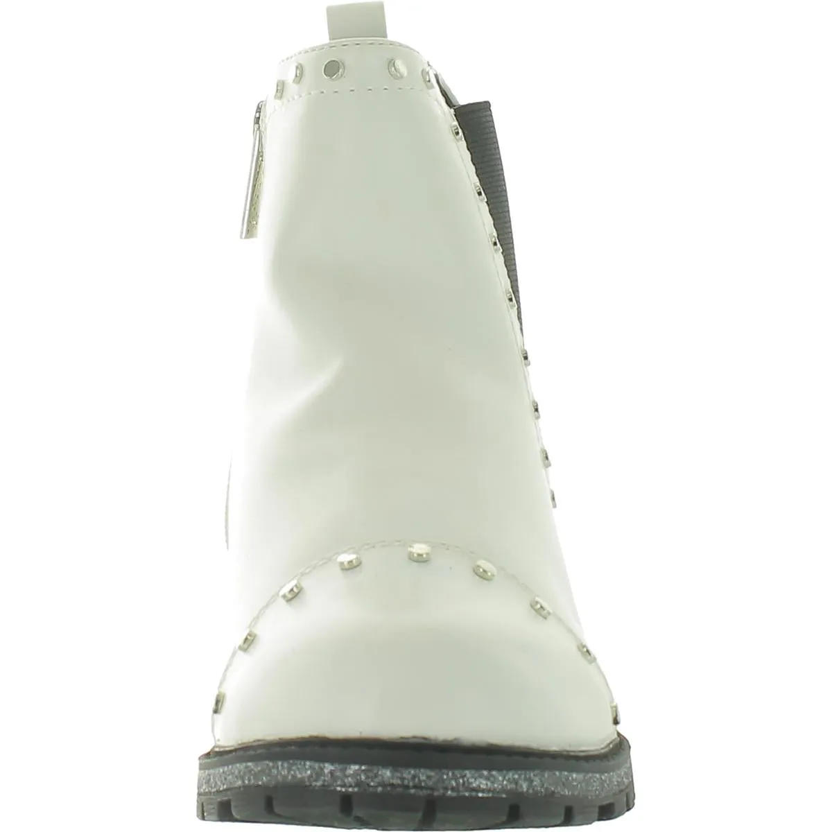 Womens Leather Round Toe Ankle Boots
