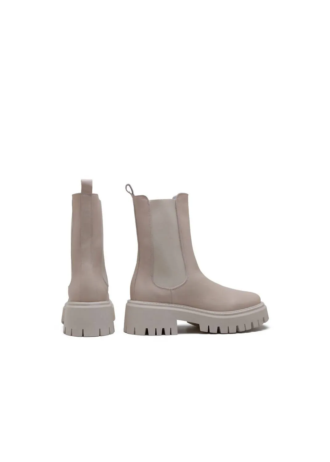 Women's London Beatles Boot In Leather Greige