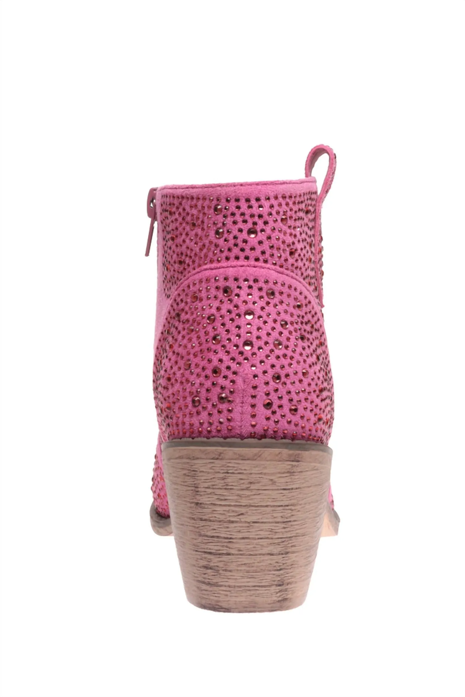 Women's Made For Fame Rhinestone Booties In Pink