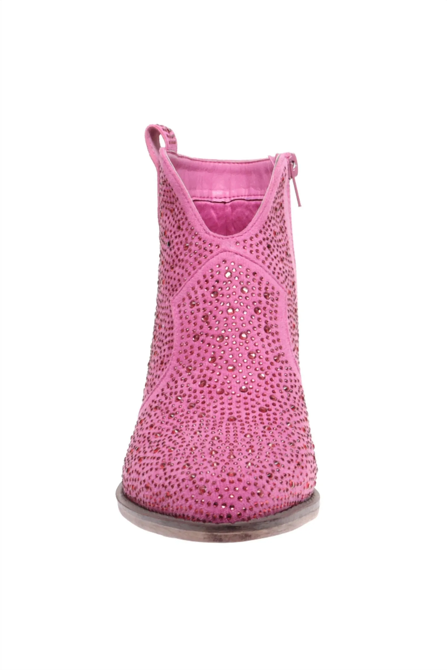 Women's Made For Fame Rhinestone Booties In Pink