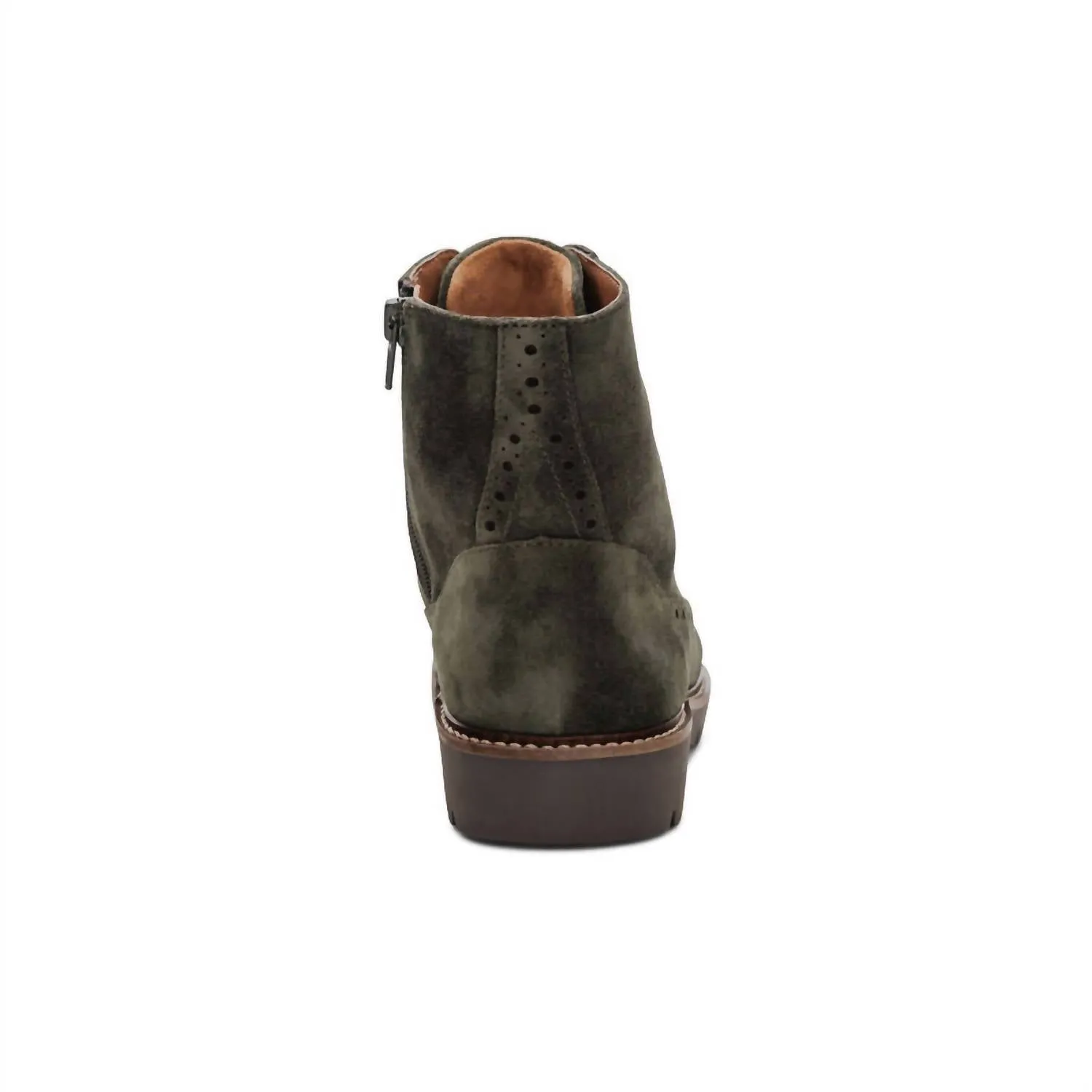Women's Margot Brogue Lace-Up Boots In Dark Green