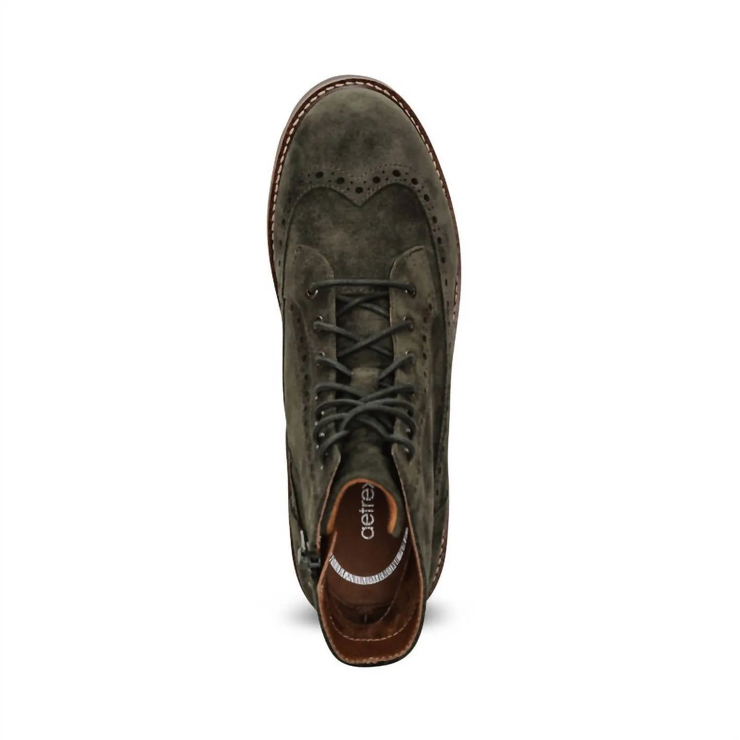 Women's Margot Brogue Lace-Up Boots In Dark Green