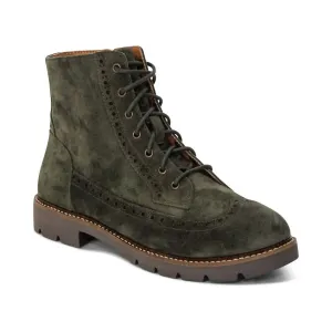 Women's Margot Brogue Lace-Up Boots In Dark Green