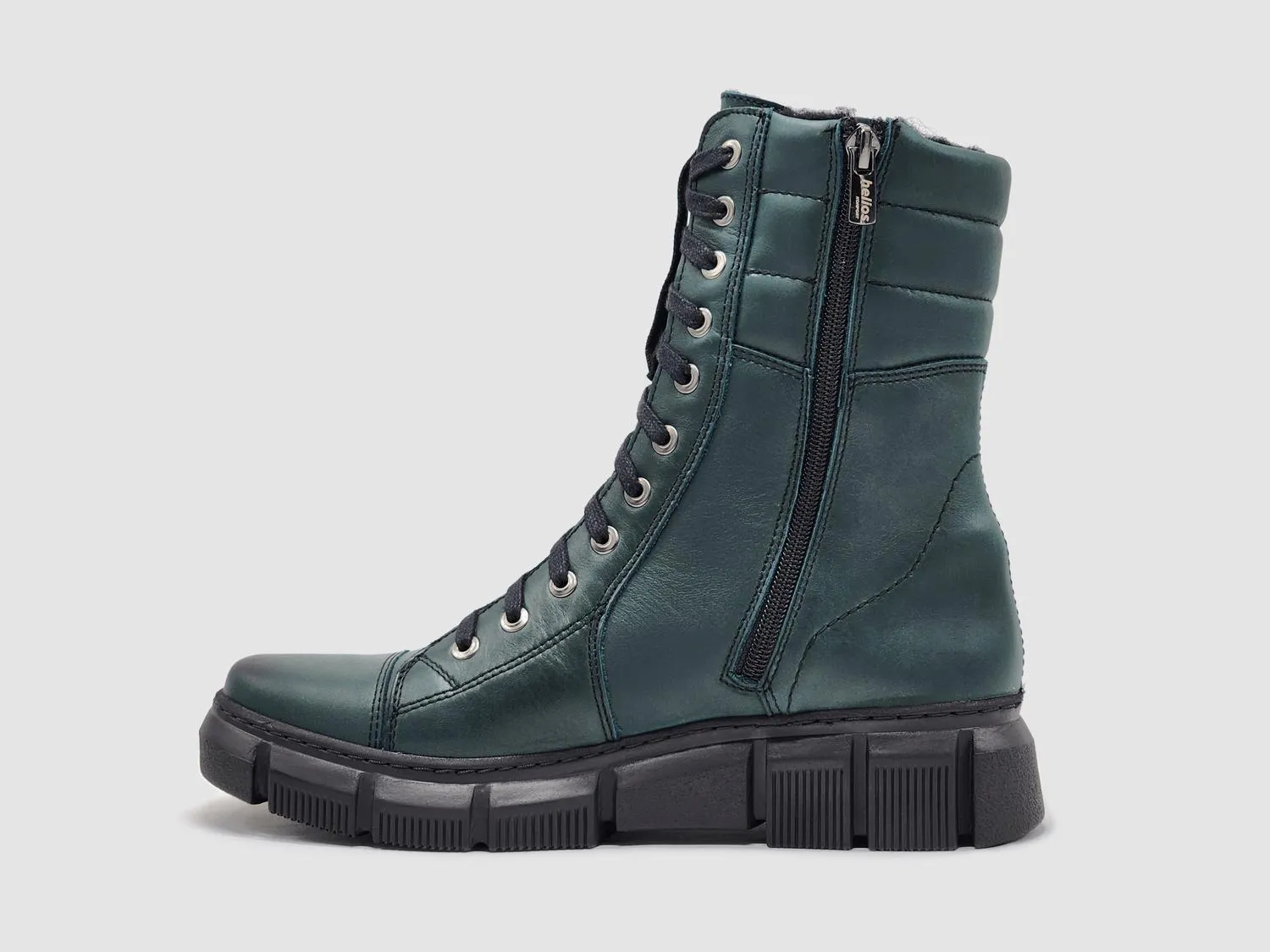 Women's Medusa Fur-Lined Leather Boots In Green