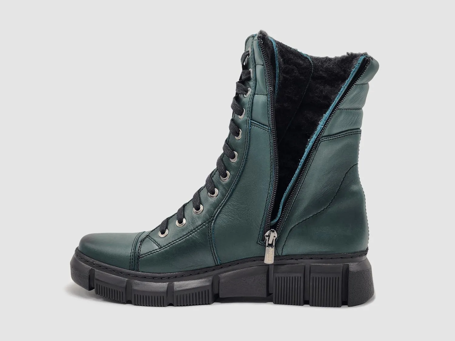 Women's Medusa Fur-Lined Leather Boots In Green