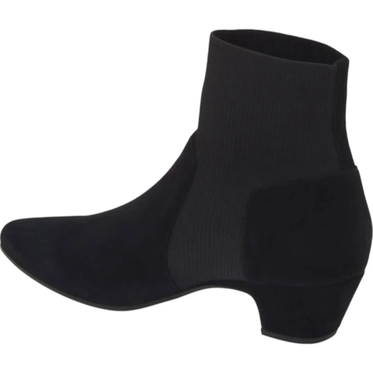 Women's Muzy St Bootie - Medium In Black Suede Stretch