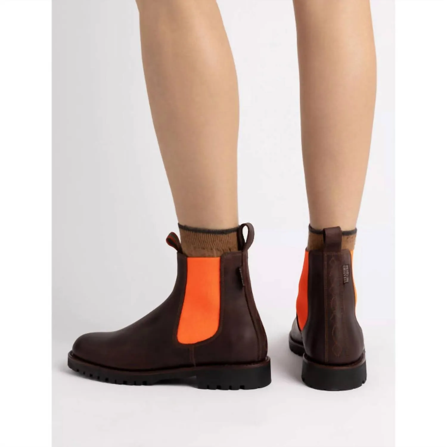 Women's Nelson Leather Boot In Conker/orange