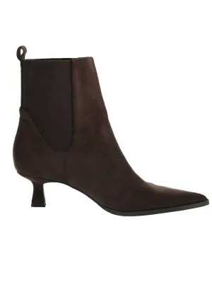 Women's Nova Pointed Toe Heel Boot In Chocolate Brown Suede
