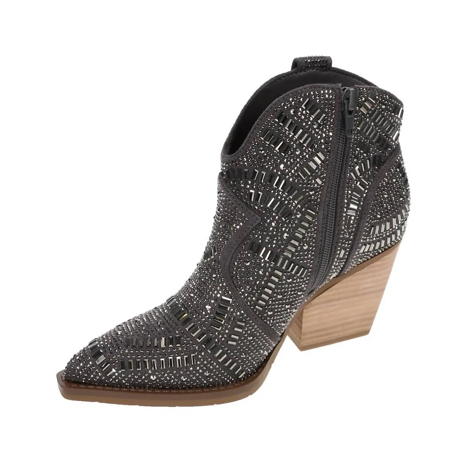 Women's One Day Zip Side Bling Short Boot In Grey