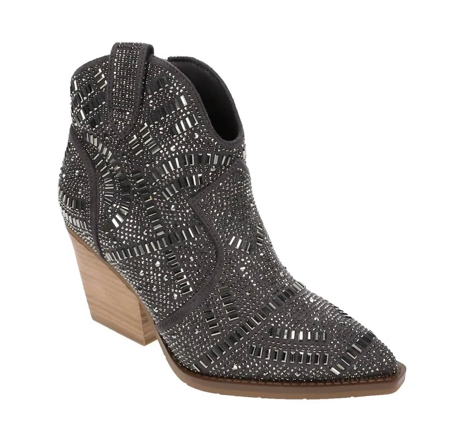 Women's One Day Zip Side Bling Short Boot In Grey
