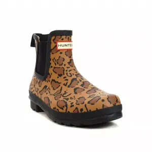Women's Original Chelsea Leopard Rain Boot In Rich Tan/saddle/black