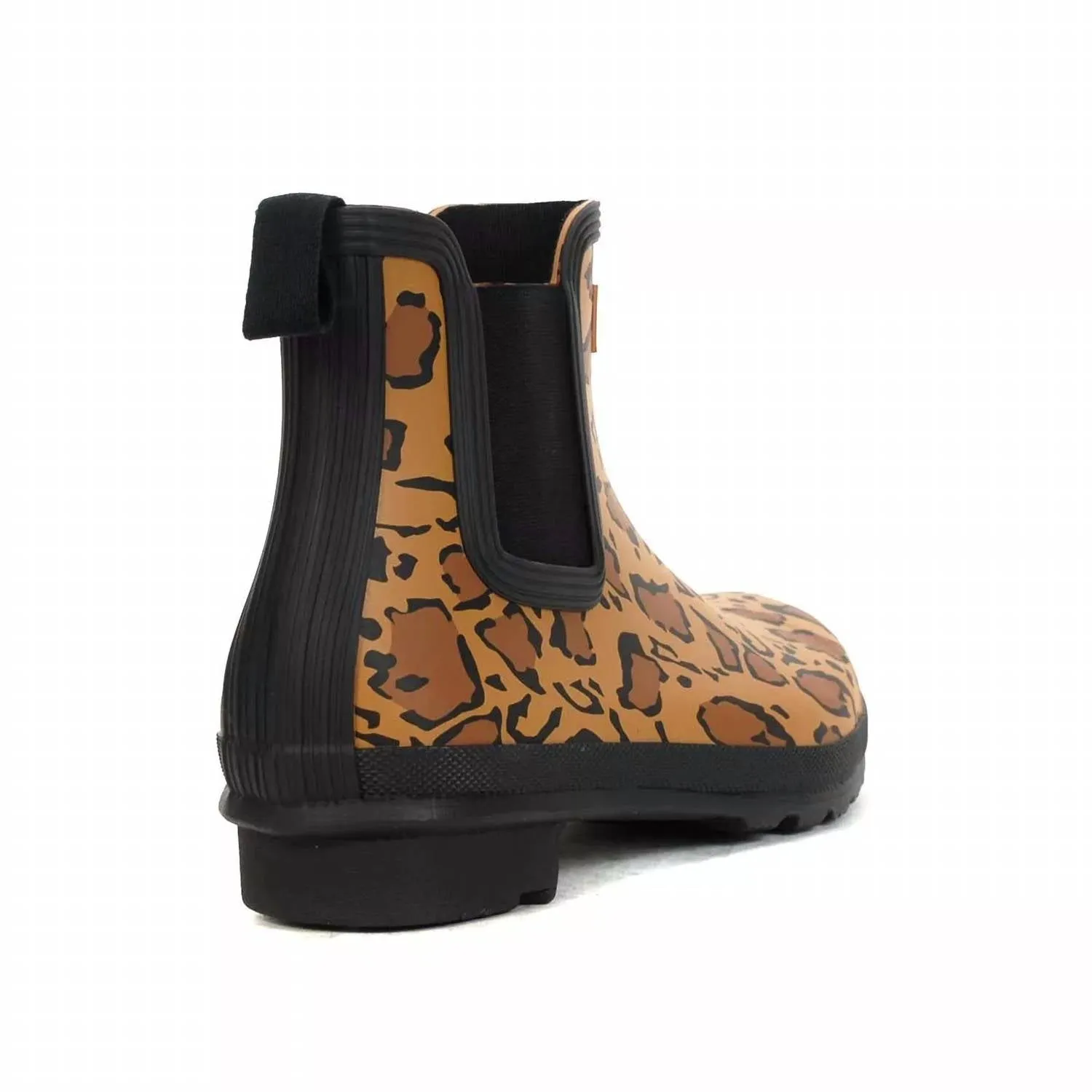 Women's Original Chelsea Leopard Rain Boot In Rich Tan/saddle/black