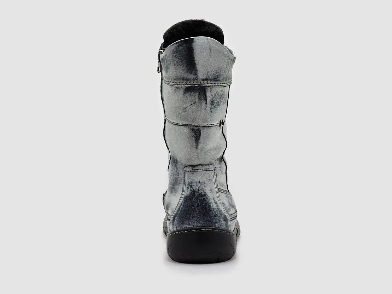 WomenS Original Tall Thick Zip-Up Leather Boots In White