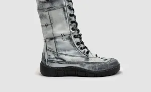 WomenS Original Tall Thick Zip-Up Leather Boots In White