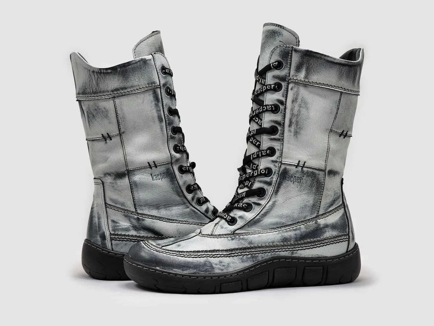 WomenS Original Tall Thick Zip-Up Leather Boots In White