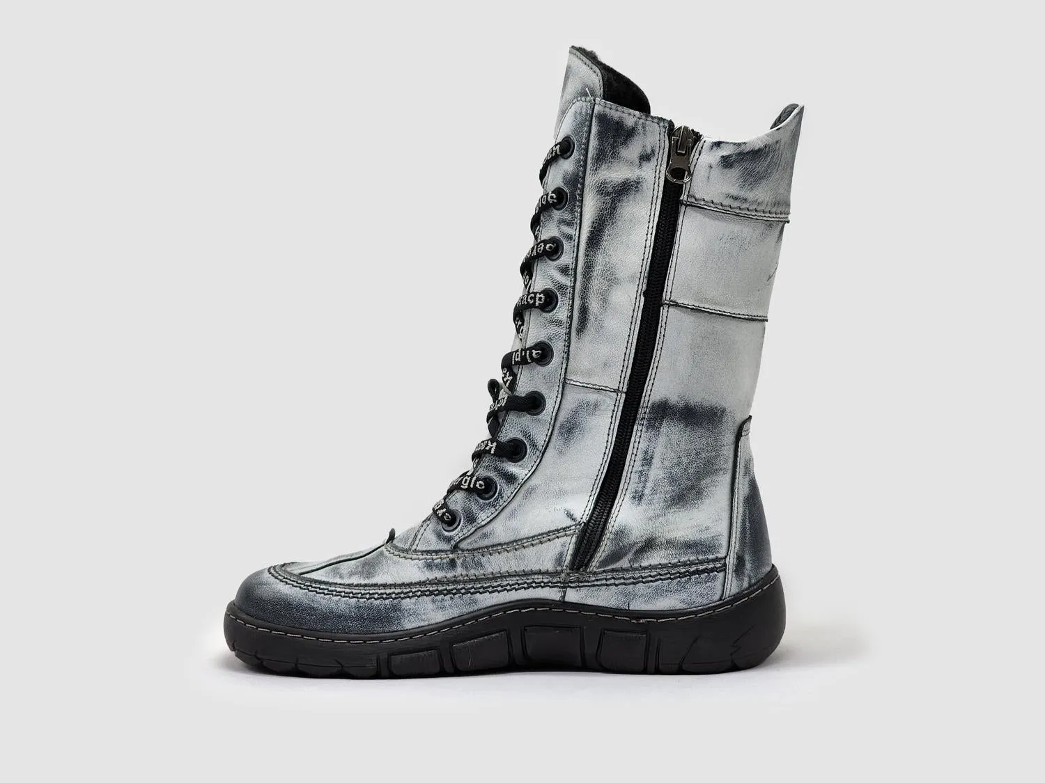 WomenS Original Tall Thick Zip-Up Leather Boots In White