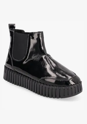 Women's Patent Slip On Bootie In Black
