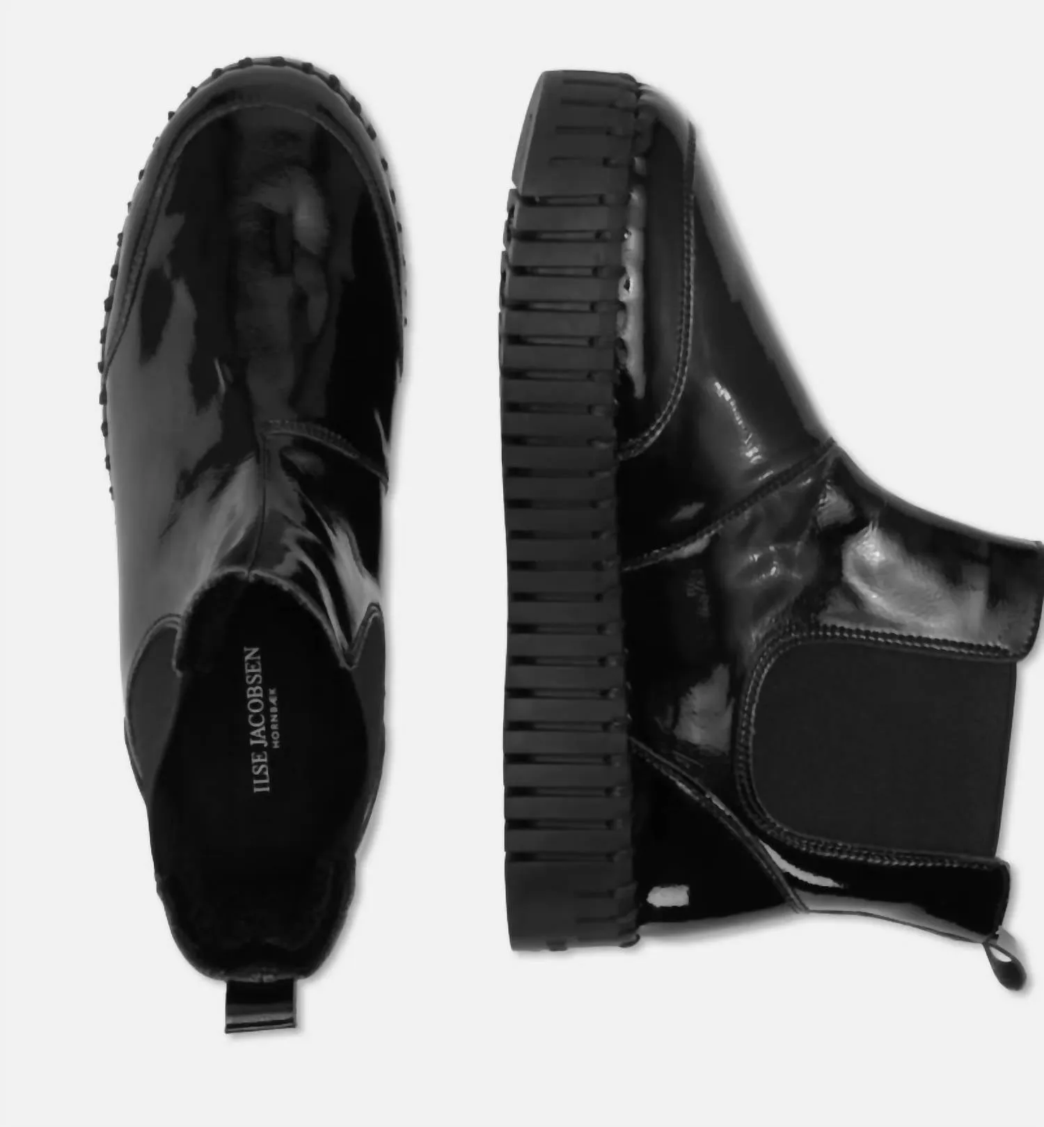 Women's Patent Slip On Bootie In Black