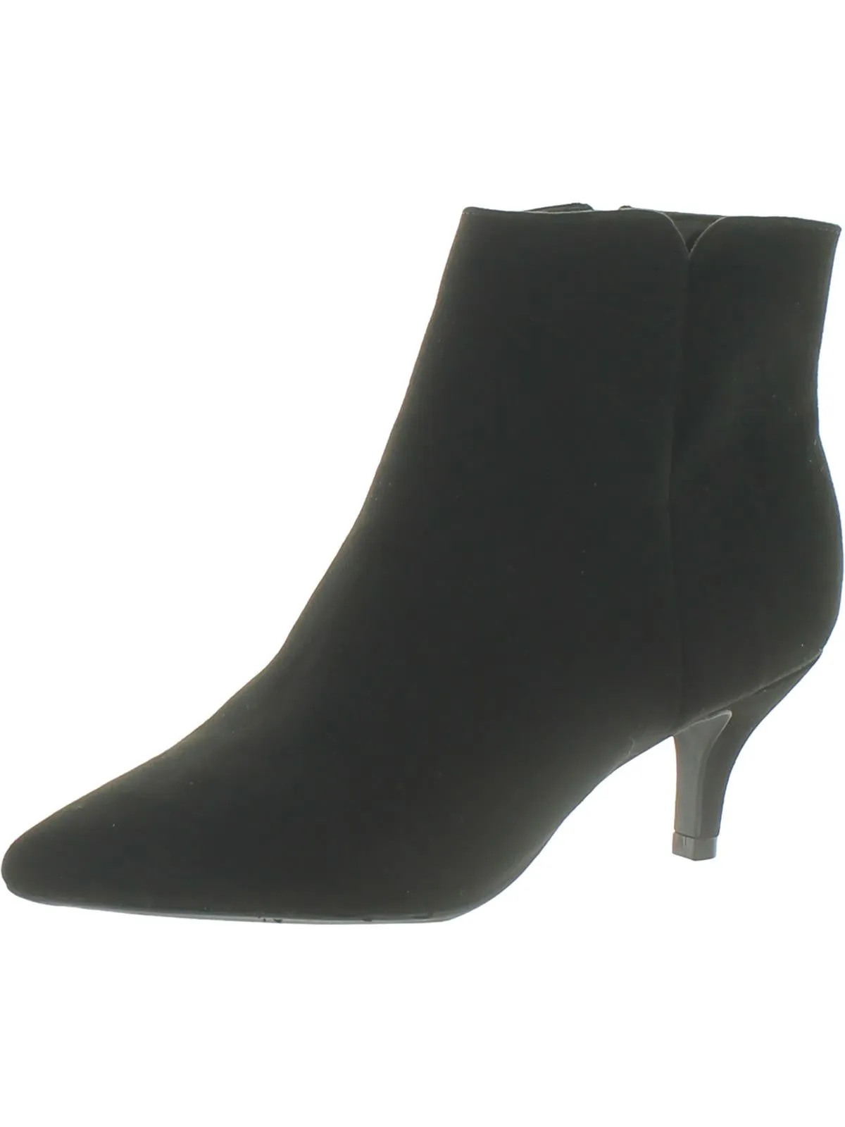 Womens Pointed Toe Zip Up Ankle Boots