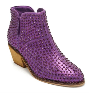 Women's Rhinestone Bootie In Purple