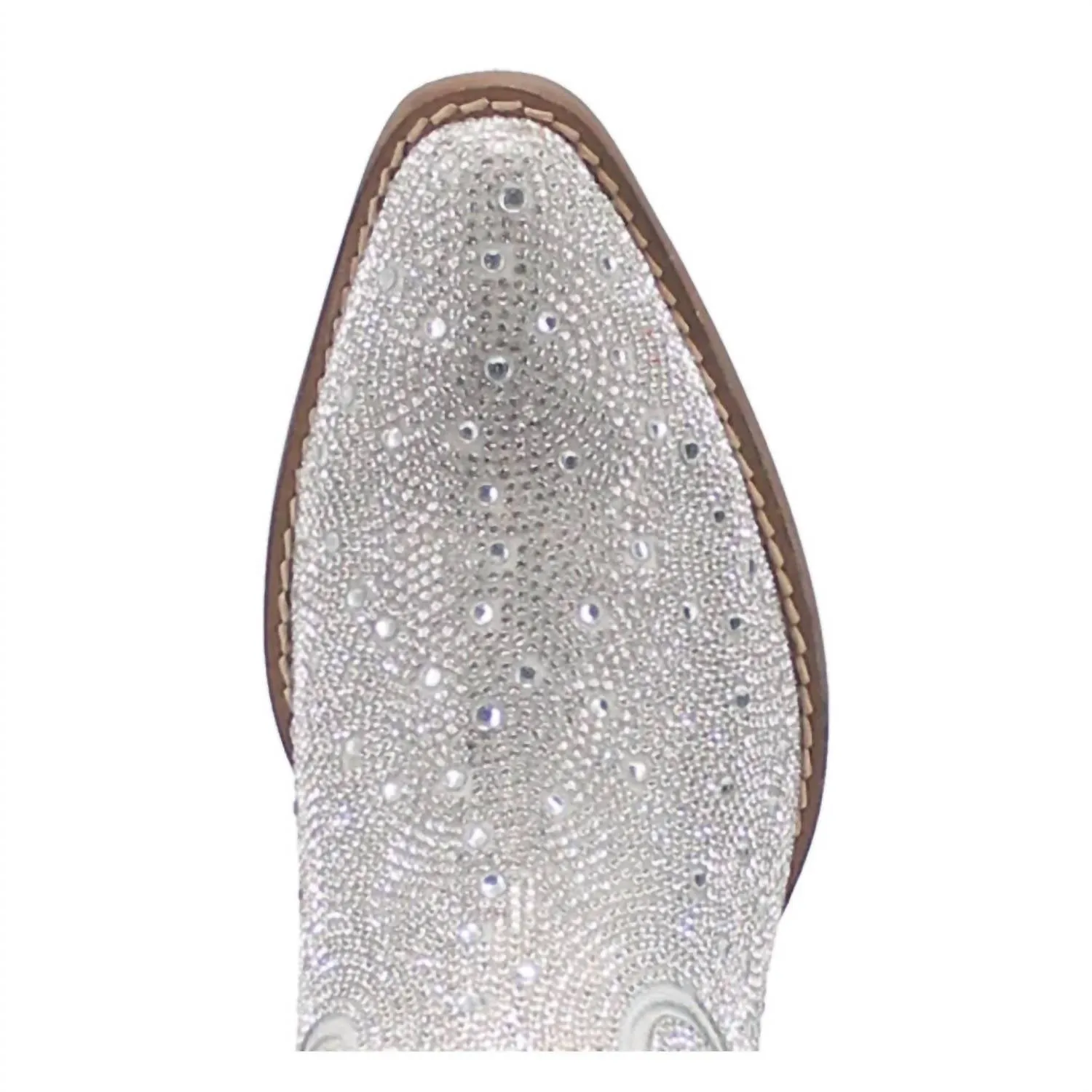 Women's Rhinestone Cowgirl Short Boot In Silver