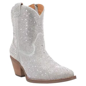 Women's Rhinestone Cowgirl Short Boot In Silver