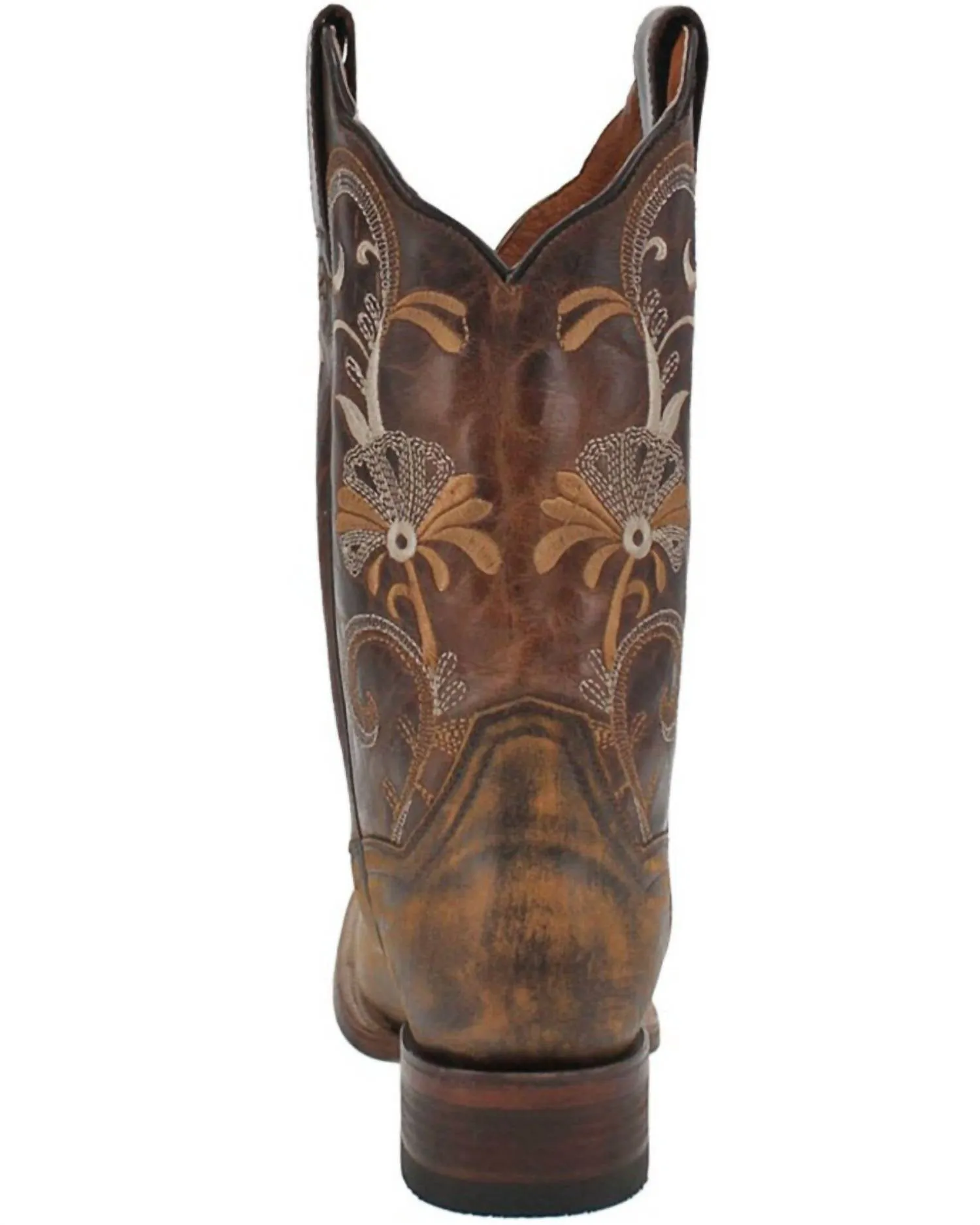 Women's Sabina Leather Sole Square Toe Boot In Distressed Brown